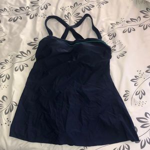 One piece skirted swimsuit